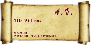 Alb Vilmos névjegykártya